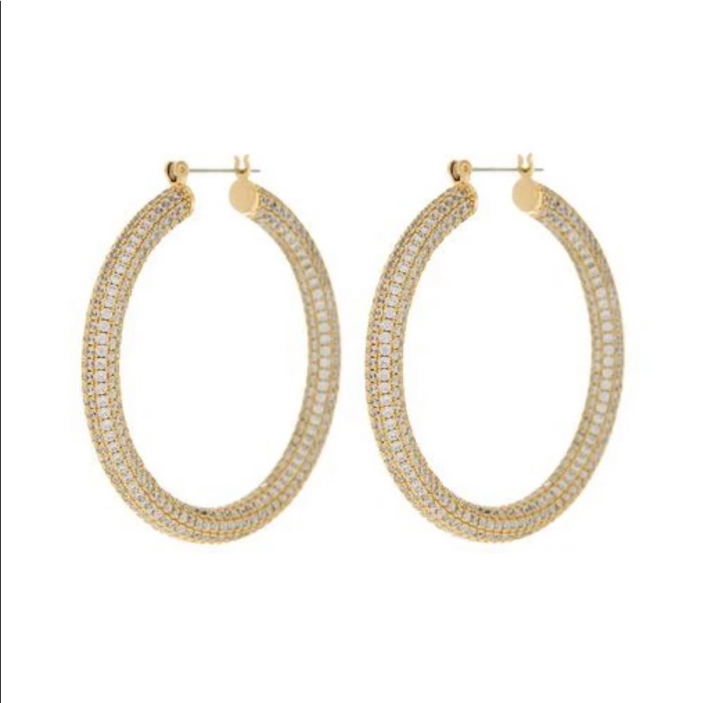 LUV AJ Pave Amalfi Gold Hoops